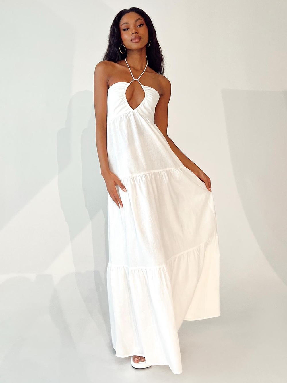 Princess Polly Lincoln Maxi Dress White
